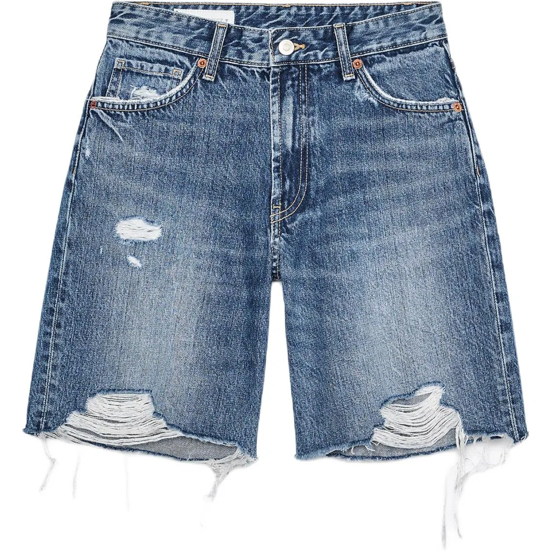 Женские джинсовые шорты прямого кроя Sea Blue ZARA, Sea Blue