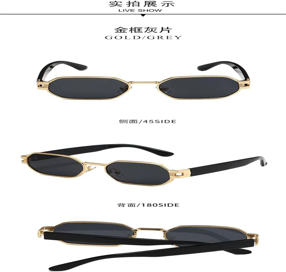 

Винтажные солнцезащитные очки для женщин и мужчин, металлическая оправа, прямоугольные солнцезащитные очки, овальные солнцезащитные очки для мужчин и женщин KTUCN, 5