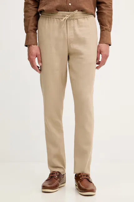 Брюки из льна с хлопком chinos Tommy Hilfiger, бежевый
