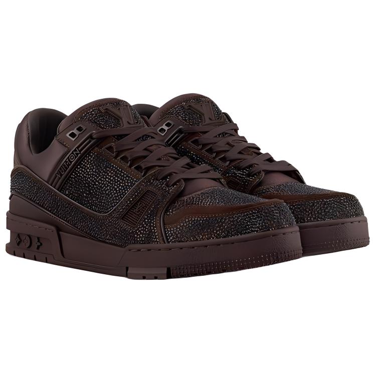 LOUIS VUITTON Низкие скейтерские кросcовки мужские коричневые Low-Top — фото 3