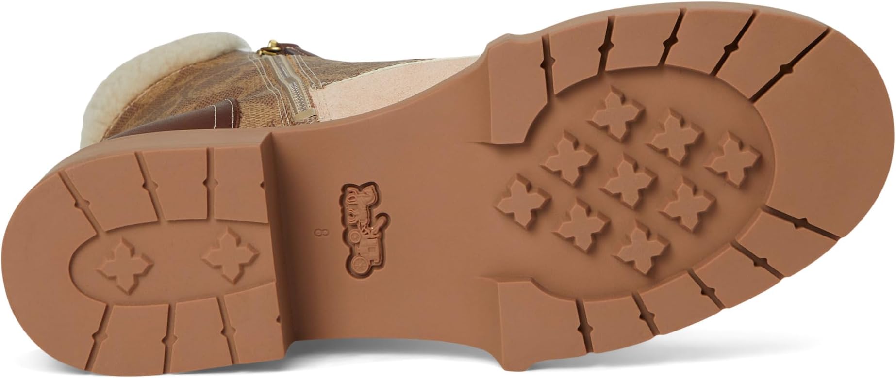 Ботинки COACH Leighton Signature Shearling Bootie, цвет Tan/Pale Blush — фото 3