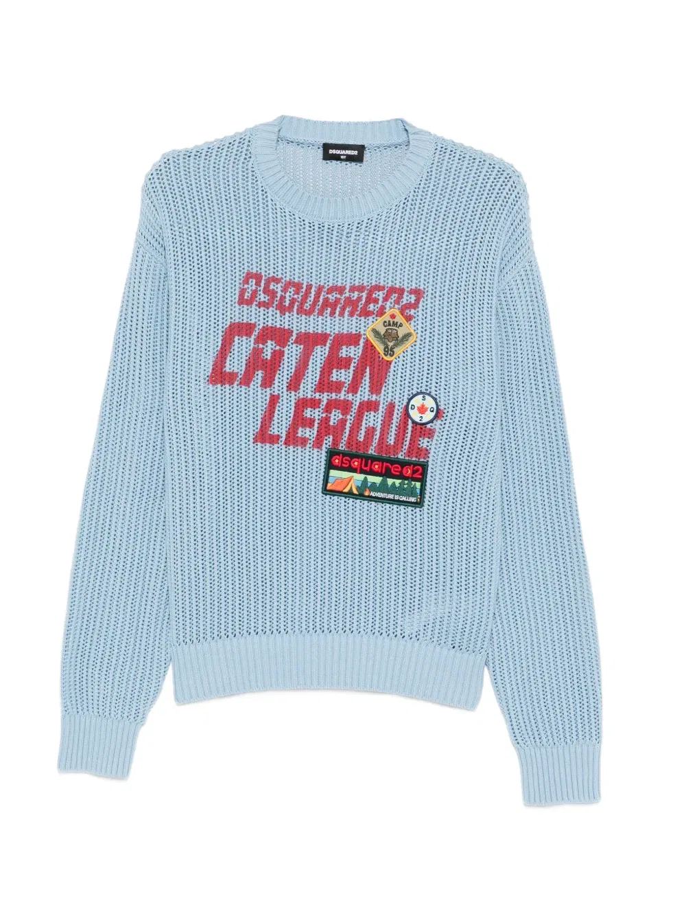 Вязаный свитер с надписью Dsquared2 Kids, синий