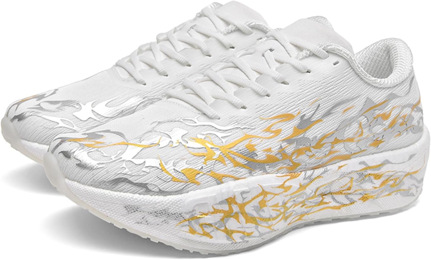 

Мужские кроссовки с толстой подошвой, противоскользящие, из дышащей сетки, повседневные спортивные с легкими амортизирующими шнуровками, низкие баскетбольные кроссовки, подходят для ходьбы и активного отдыха на улице Igzbibg, золотой