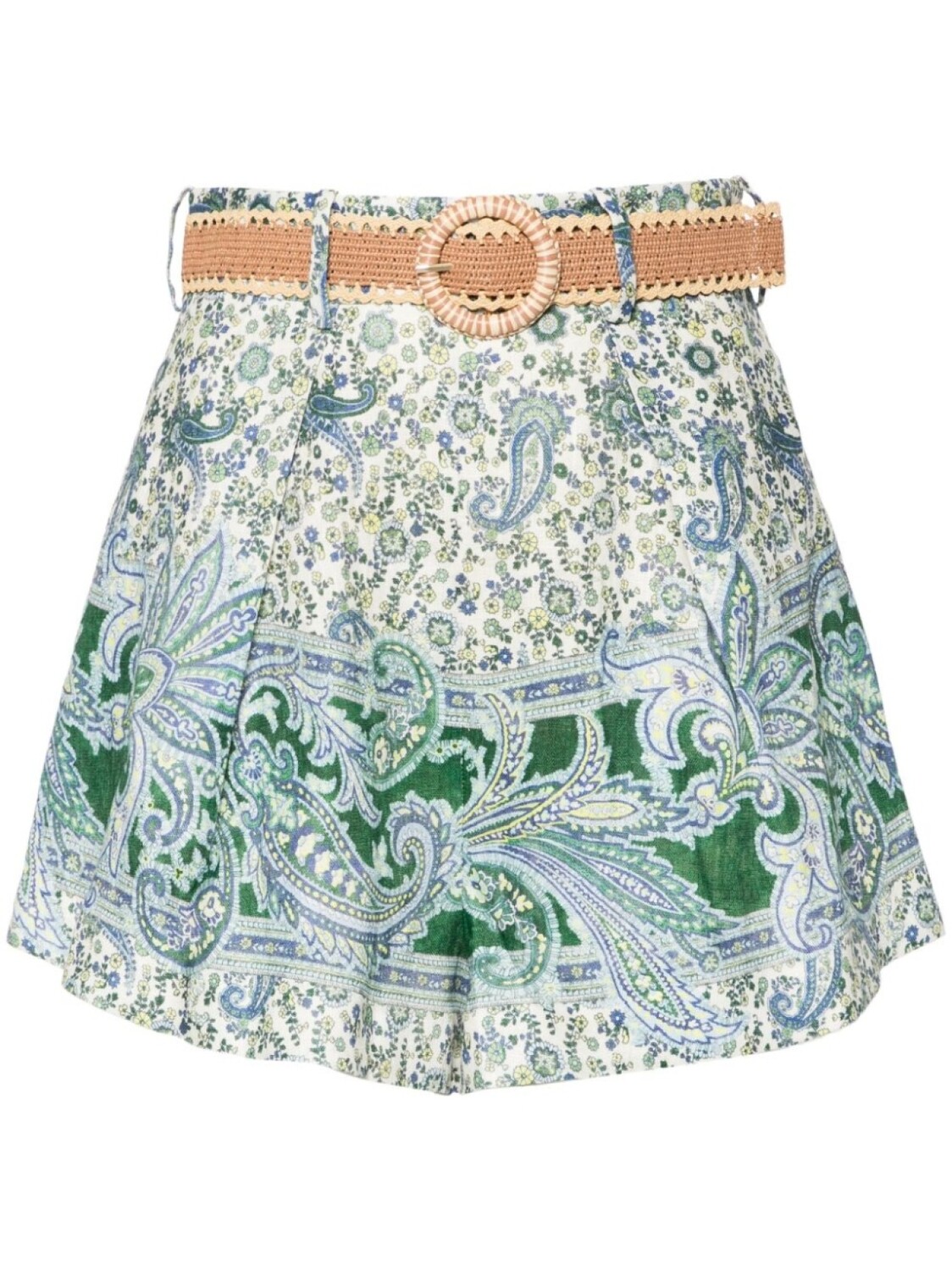 

ZIMMERMANN льняные шорты Ottie Tuck, зеленый