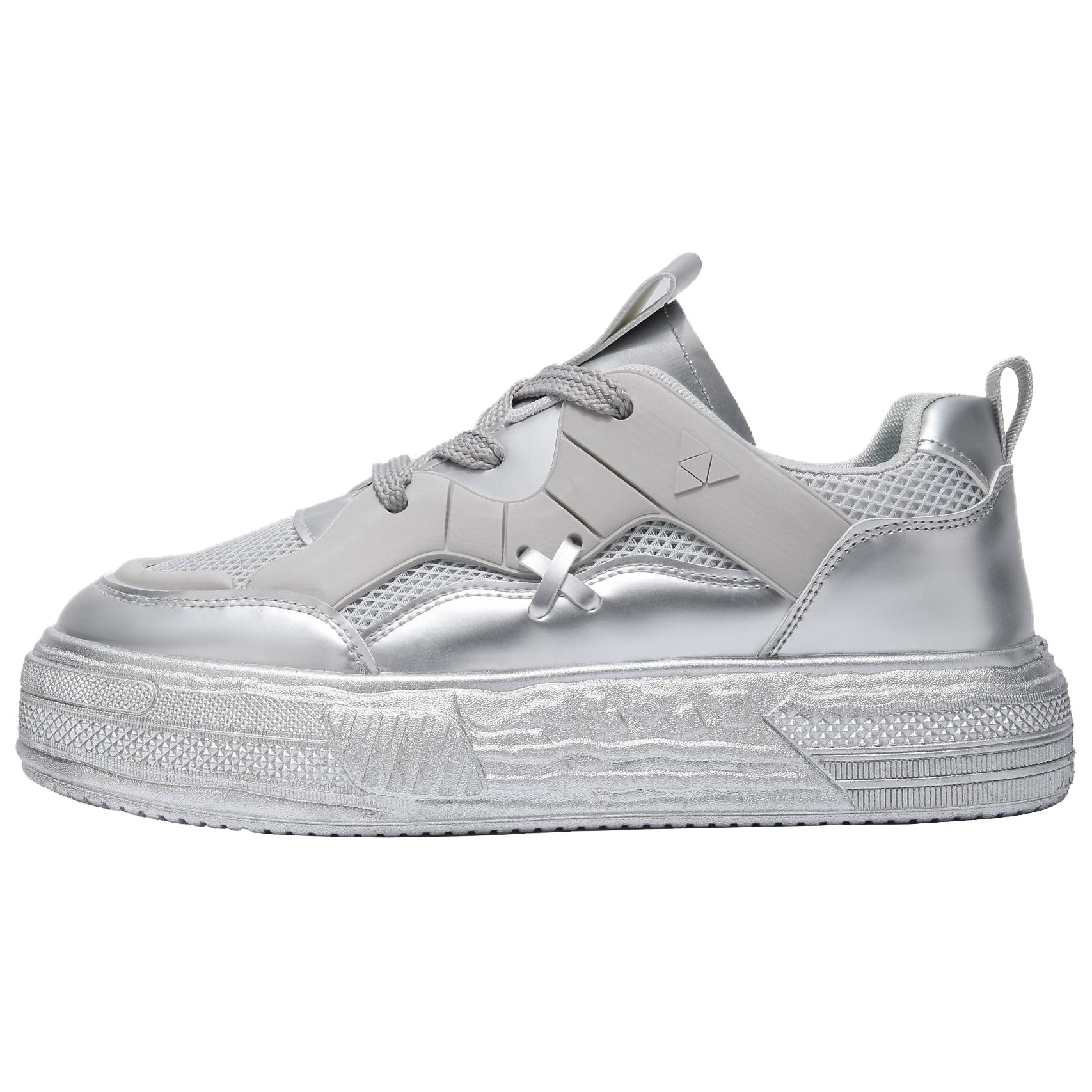 

TELENT Мужские дышащие низкие кеды с амортизацией серебристые, цвет Silver