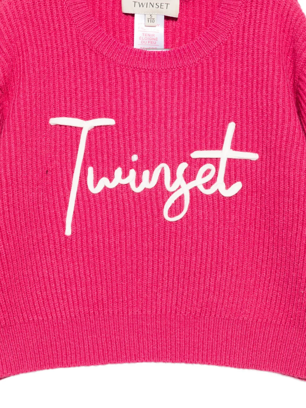 Свитер с логотипом Twinset Kids, розовый — фото 3