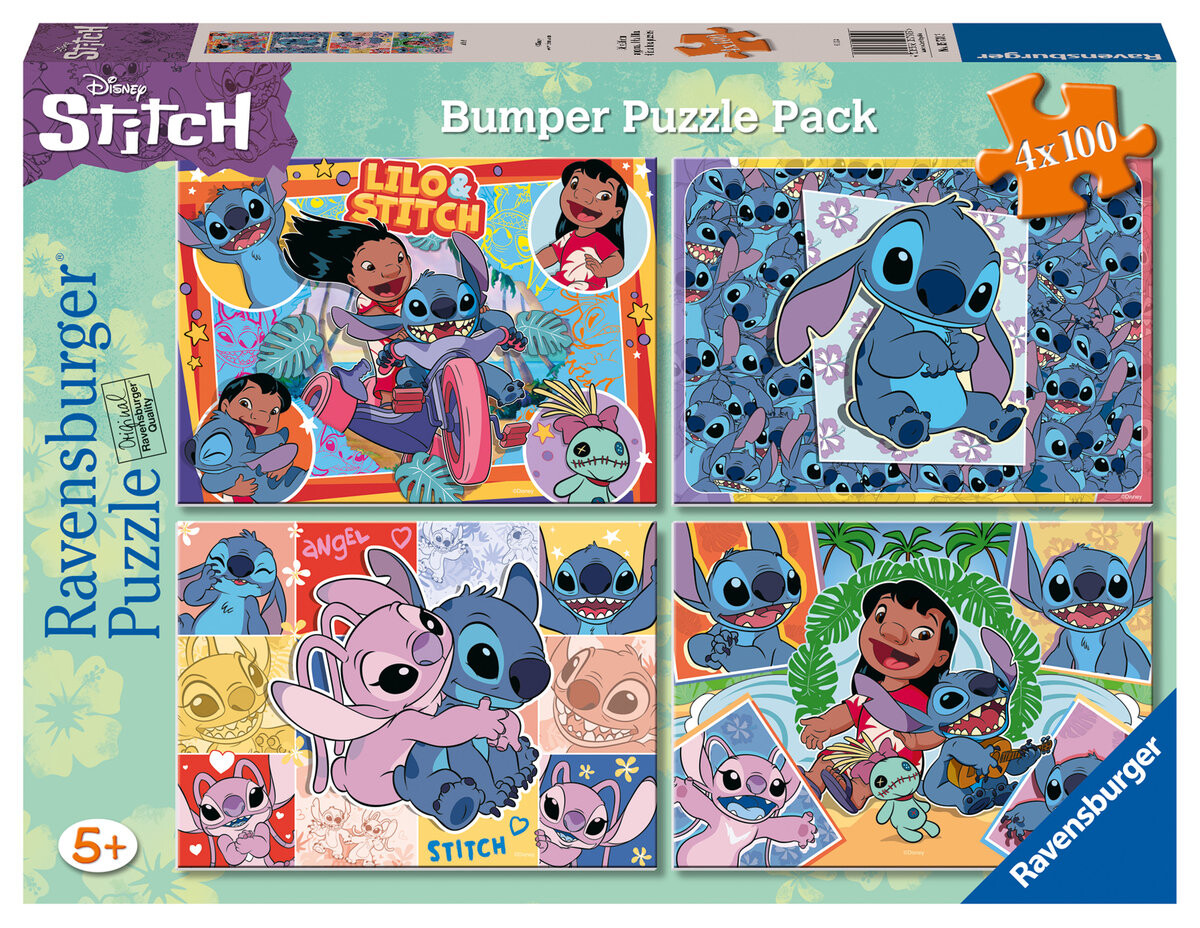 

2D пазл для детей: Disney Stitch 4х100 деталей Ravensburger