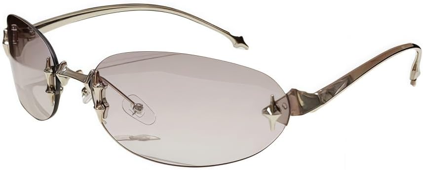 

Ретро-солнцезащитные очки без оправы для женщин, модные металлические декоративные линзы с защитой от УФ-излучения UV400, стильные винтажные модные очки MAZNVISO, Gray