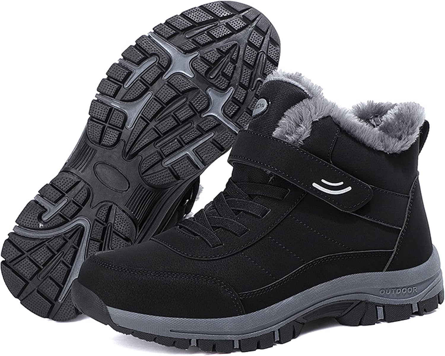 

Мужские и женские осенне-зимние высокие бархатные хлопковые туфли Dressnu, обувь для пожилых людей, спортивные противоскользящие зимние ботинки, черный