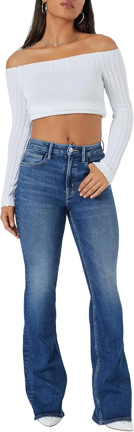 

Forever 21 Women's Curvy High-Rise Flare Jeans