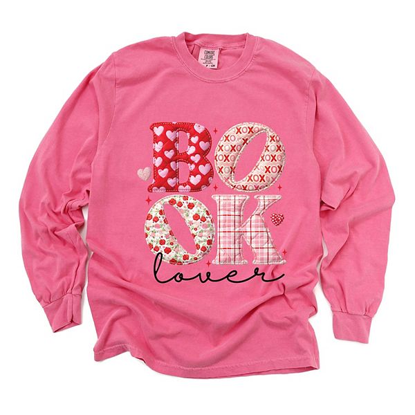 

Футболка с длинным рукавом для женщин с принтом в стиле пэчворк для любителей книг Simply Sage Market, Crunchberry