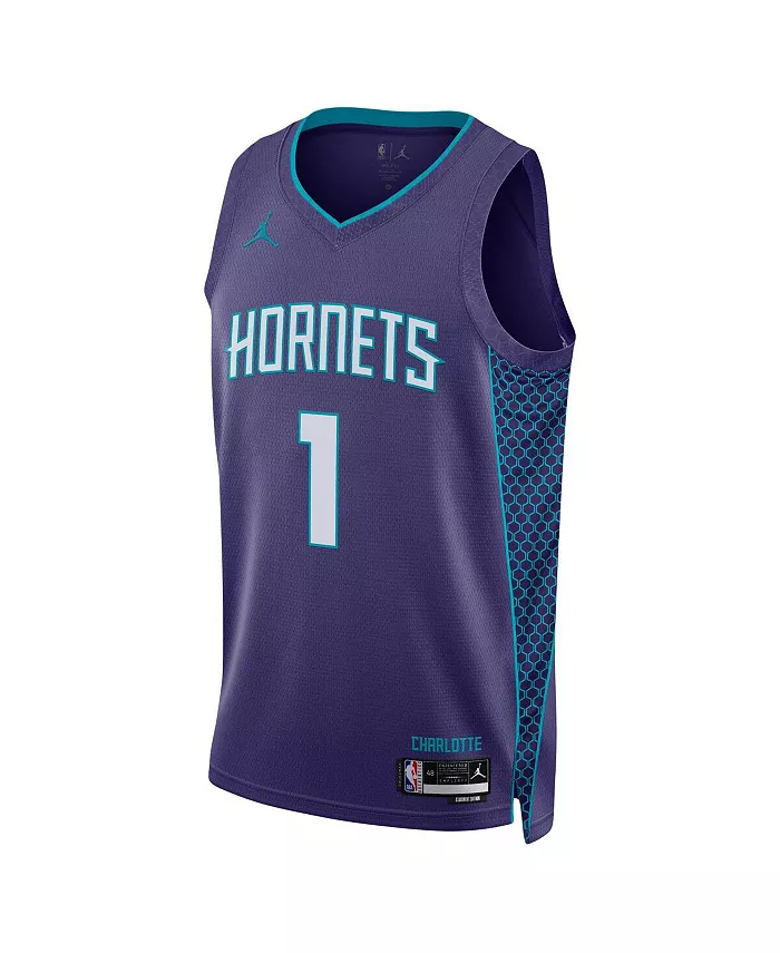 Мужская баскетбольная майка Charlotte Hornets Statement Edition Swingman Ламело Болла в фиолетовом цвете Jordan — фото 4
