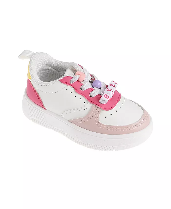 

Детские кроссовки для девочек с кружевными украшениями Bebe, розовый