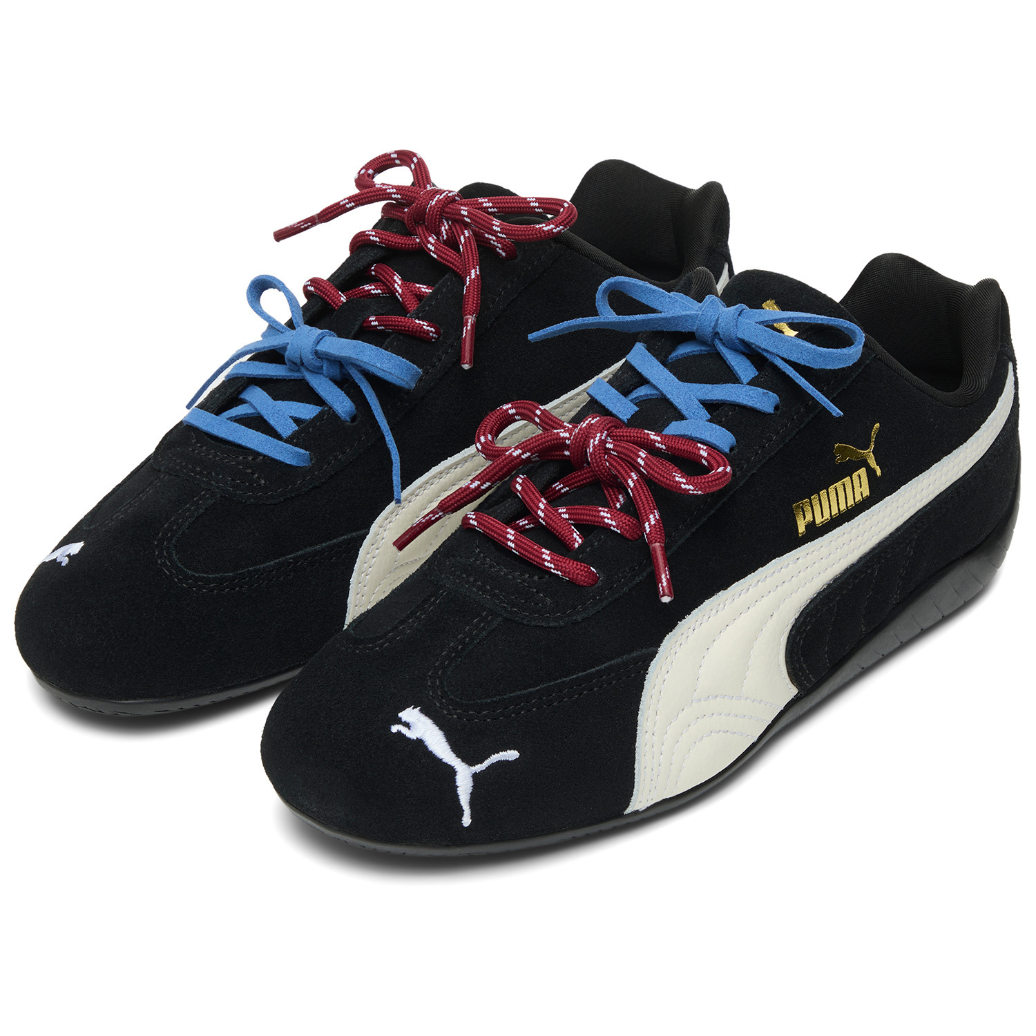 PUMA Скоростные коты коллекции устойчивые к истиранию низкие повседневные туфли унисекс черные черные со шнурками, цвет Black (laces) — фото 4
