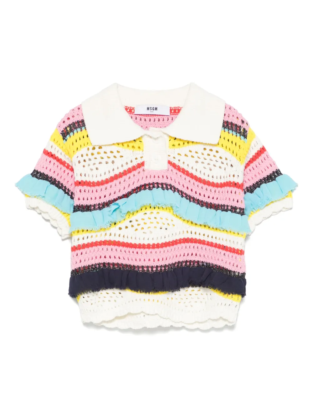 

Трикотажная рубашка поло MSGM Kids, нейтральный