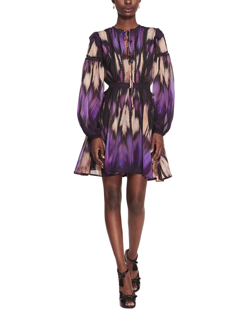 

Платье макси Marchesa Notte из смесового шелка, фиолетовый