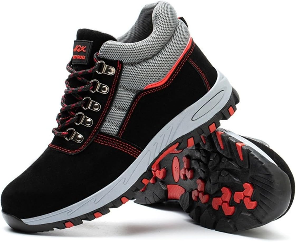 

Зимние ботинки с высоким берцем и стальным носком для мужчин и женщин, с теплой флисовой подкладкой, проколостойкие, легкие, больших размеров, обувь для безопасности на строительстве и в промышленности Spedify, черный