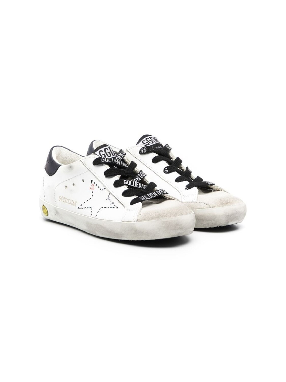 

Кеды Superstar с эффектом потертости Golden Goose Kids, белый