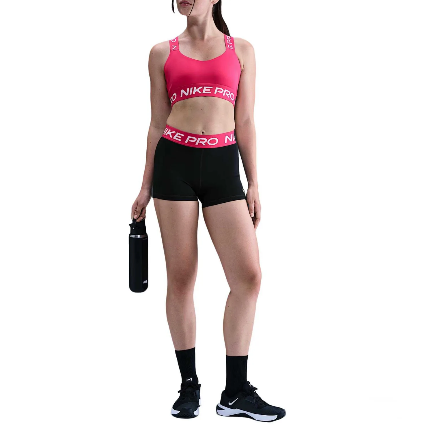 Nike Pro Yoga Shorts Women's Black/Light Pink/White Moderate