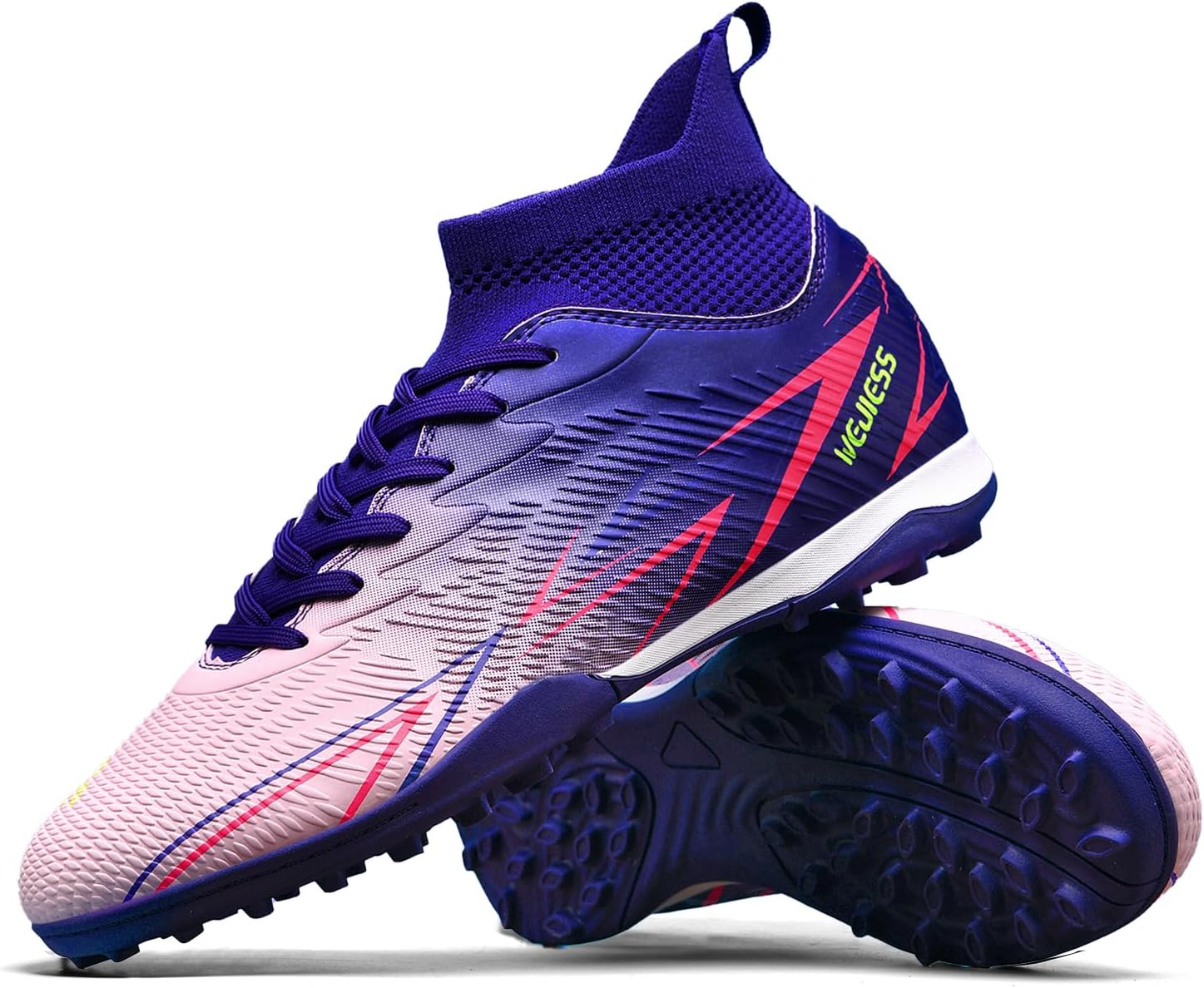 

Футбольные бутсы для зала для мужчин и женщин, бутсы для игры на искусственном газоне, широкие футбольные кроссовки, FG AG TF, высокие футбольные ботинки Lozoye, фиолетовый