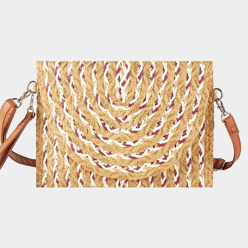 

Разноцветная соломенная клатч-сумка через плечо FASHNZFAB, Taupe