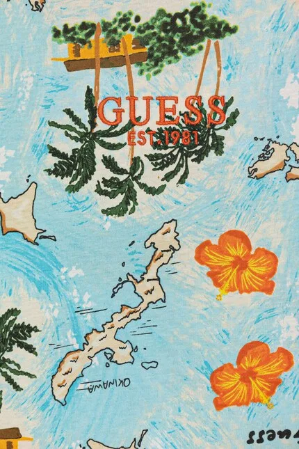 Комплект детский с цветочным узором Guess, синий — фото 4