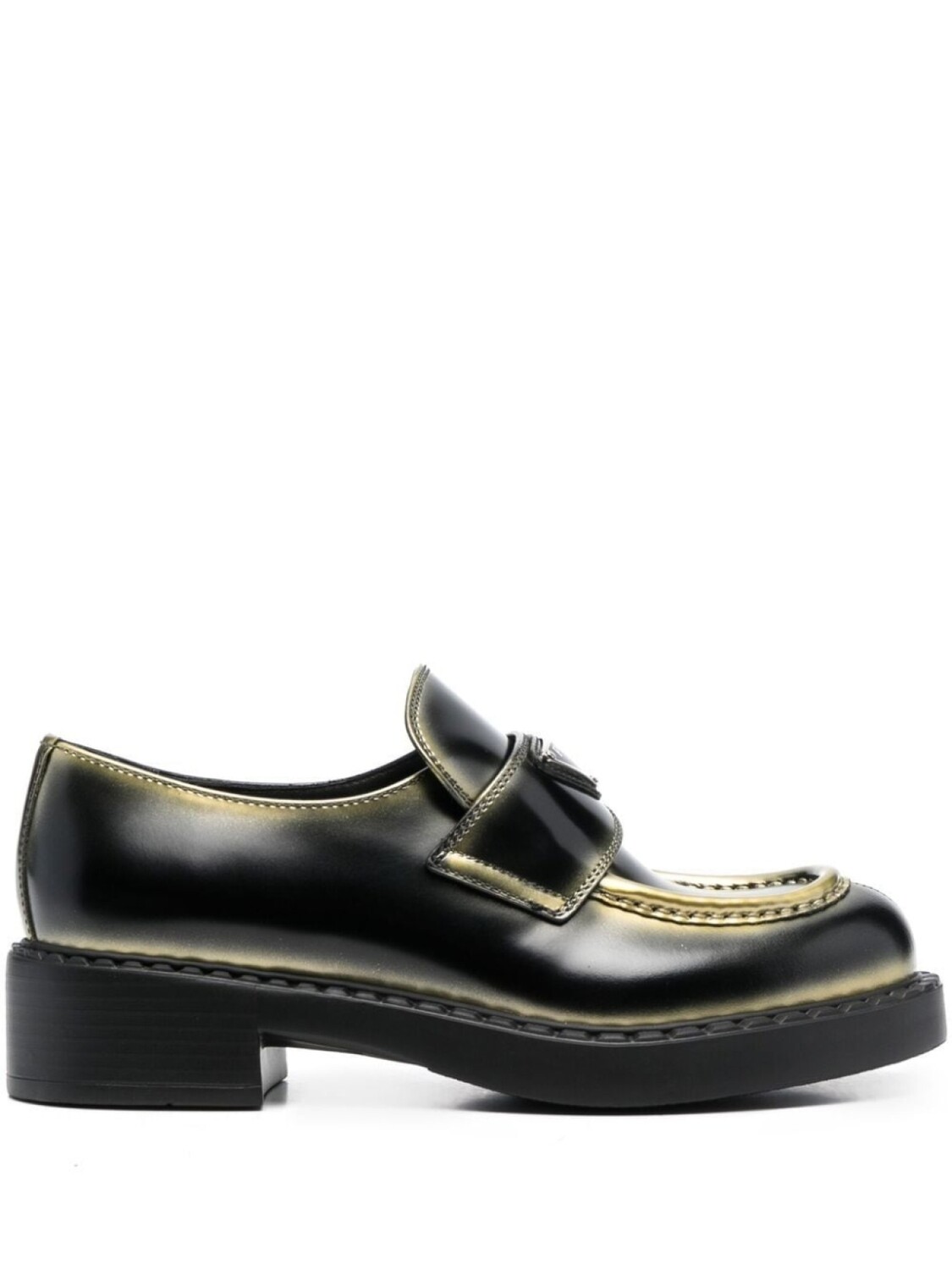Prada лоферы с логотипом, черный