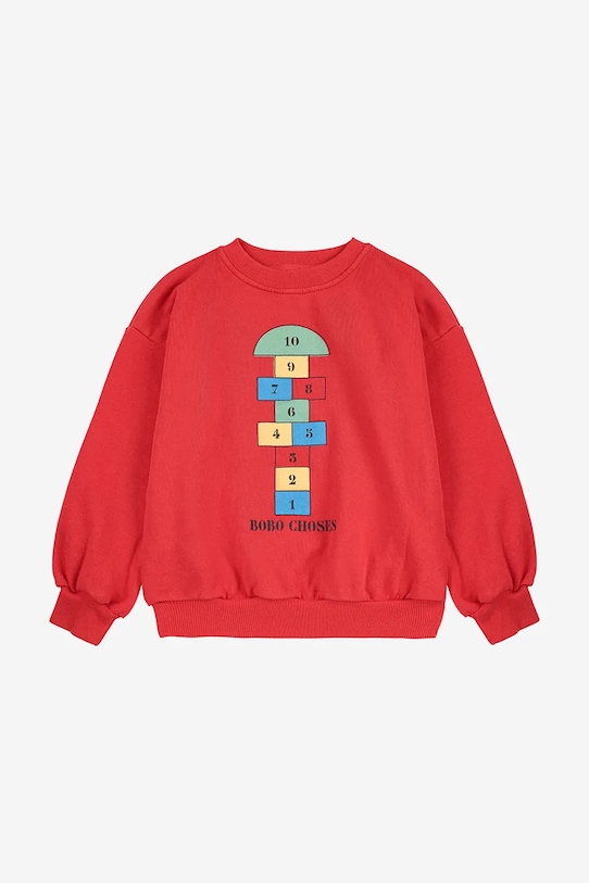 Детская хлопковая толстовка Hopscotch Bobo Choses, красный — фото 2