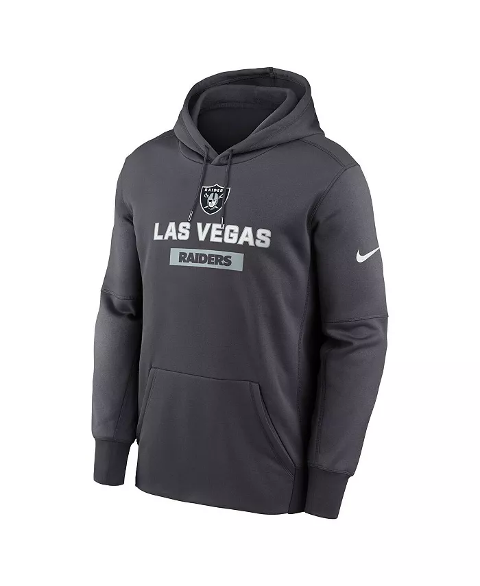 Мужская антрацитовая толстовка с капюшоном Las Vegas Raiders Toss Sweep Performance Nike — фото 2
