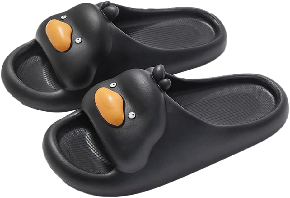 

Тапочки с мультяшной уткой Hzxsny для женщин и мужчин, милые тапочки в виде облаков, унисекс, пляжные тапочки, легкая летняя обувь, черный