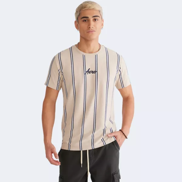 

Мужская футболка в вертикальную полоску Aeropostale, цвет white pepper