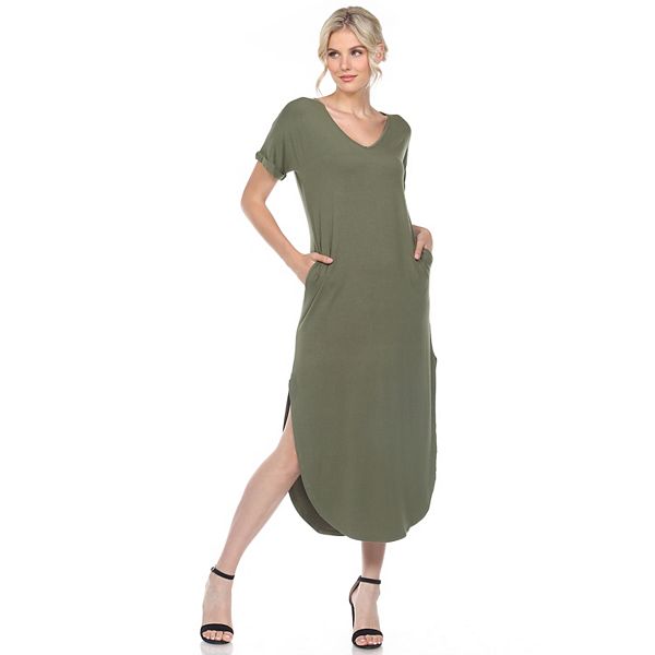 

Женское платье макси с коротким рукавом и v-образным вырезом Wm Fashion, Olive