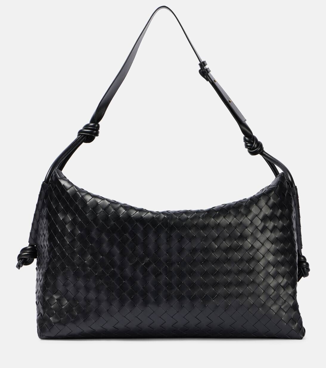 

Большая кожаная дорожная сумка Loop Bottega Veneta, цвет black-m brass