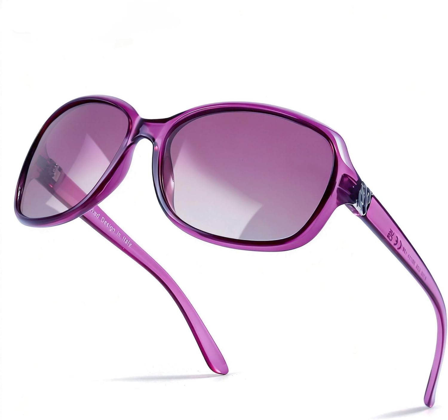 

Женские поляризованные солнцезащитные очки SIPHEW | Ретро квадратные солнцезащитные очки с защитой от УФ-излучения UV400 | Женские солнцезащитные очки с обтекаемой формой, A06 Clear Purple Sunglasses