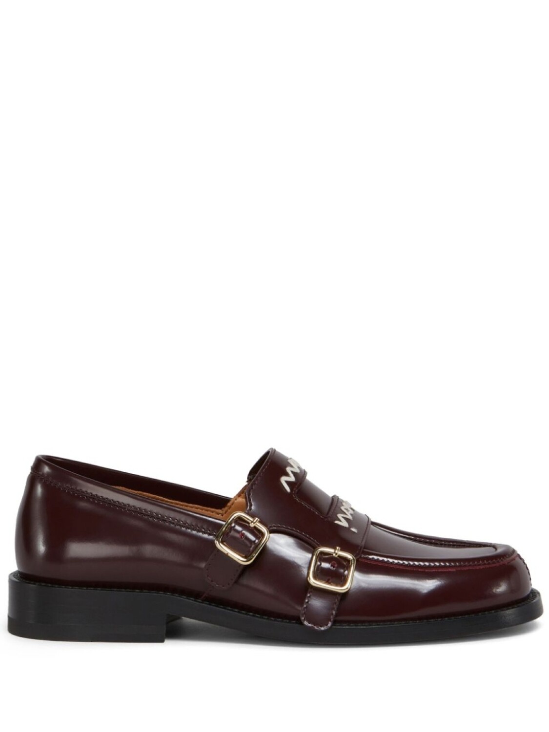 Кожаные лоферы Marni, красный