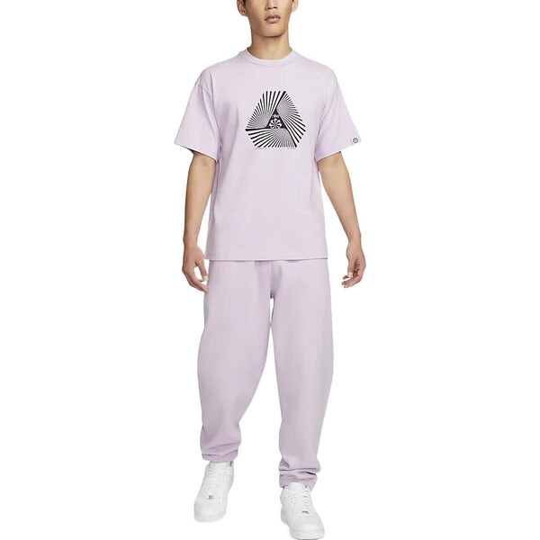 Футболка Men's Nike Geometry Alphabet Logo Printing Round Neck Pullover Short Sleeve Asia Edition Purple T-Shirt, мультиколор — фото 3