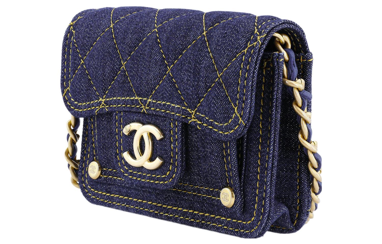 CHANEL Джимовая сумка через плечо, женская синяя Crossbody Bag — фото 3