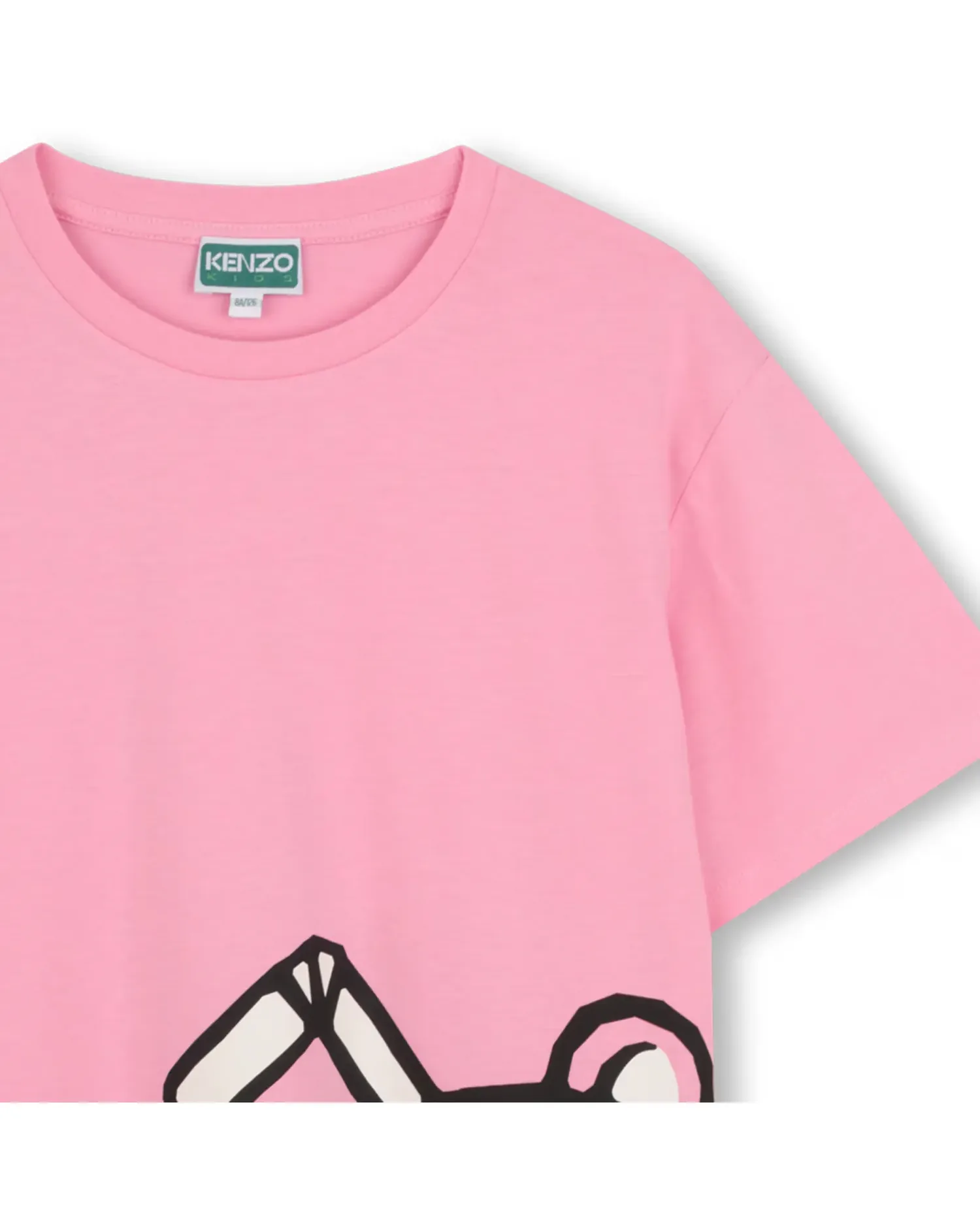 Детское платье с рукавами фонариками с узором из хлопка Kenzo Kids, розовый — фото 4