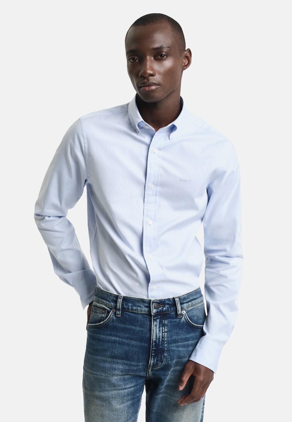 

Рубашка SLIM FIT PINPOINT OXFORD GANT, светло-голубой