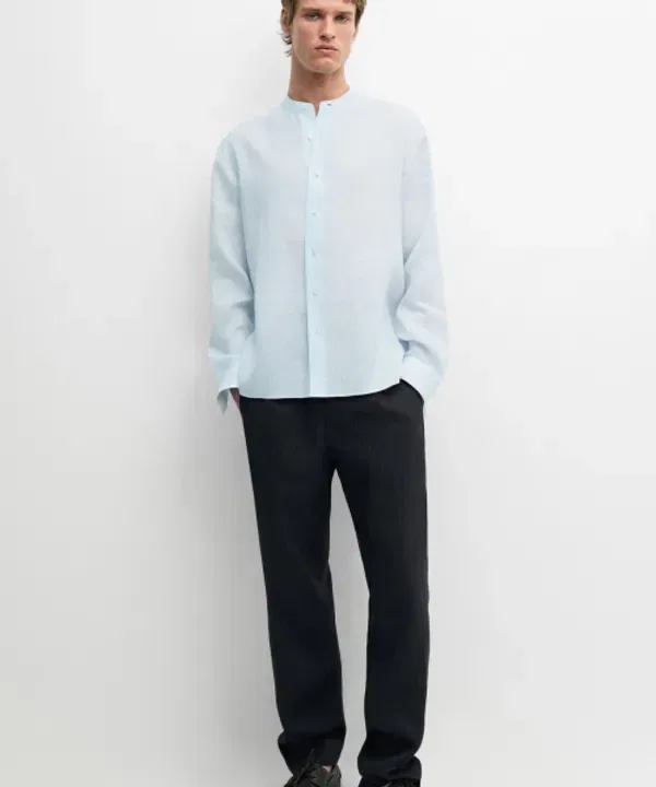 Рубашка из льна, регулярный крой, Massimo Dutti — фото 2