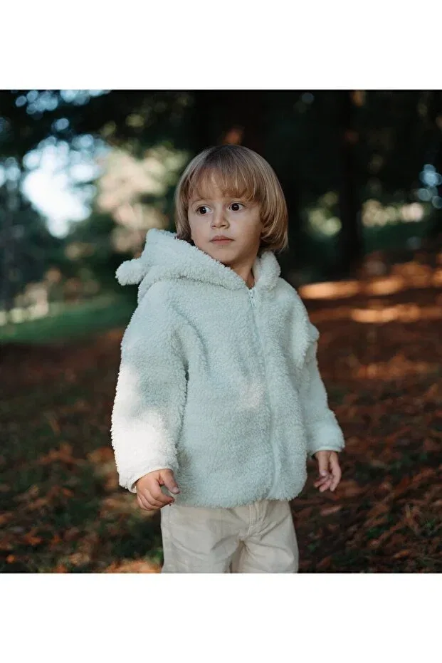 Детское пальто для девочек плюшевое Teddy Plush Children's Baby Coat Lollie Baby&Kids, Mint — фото 3