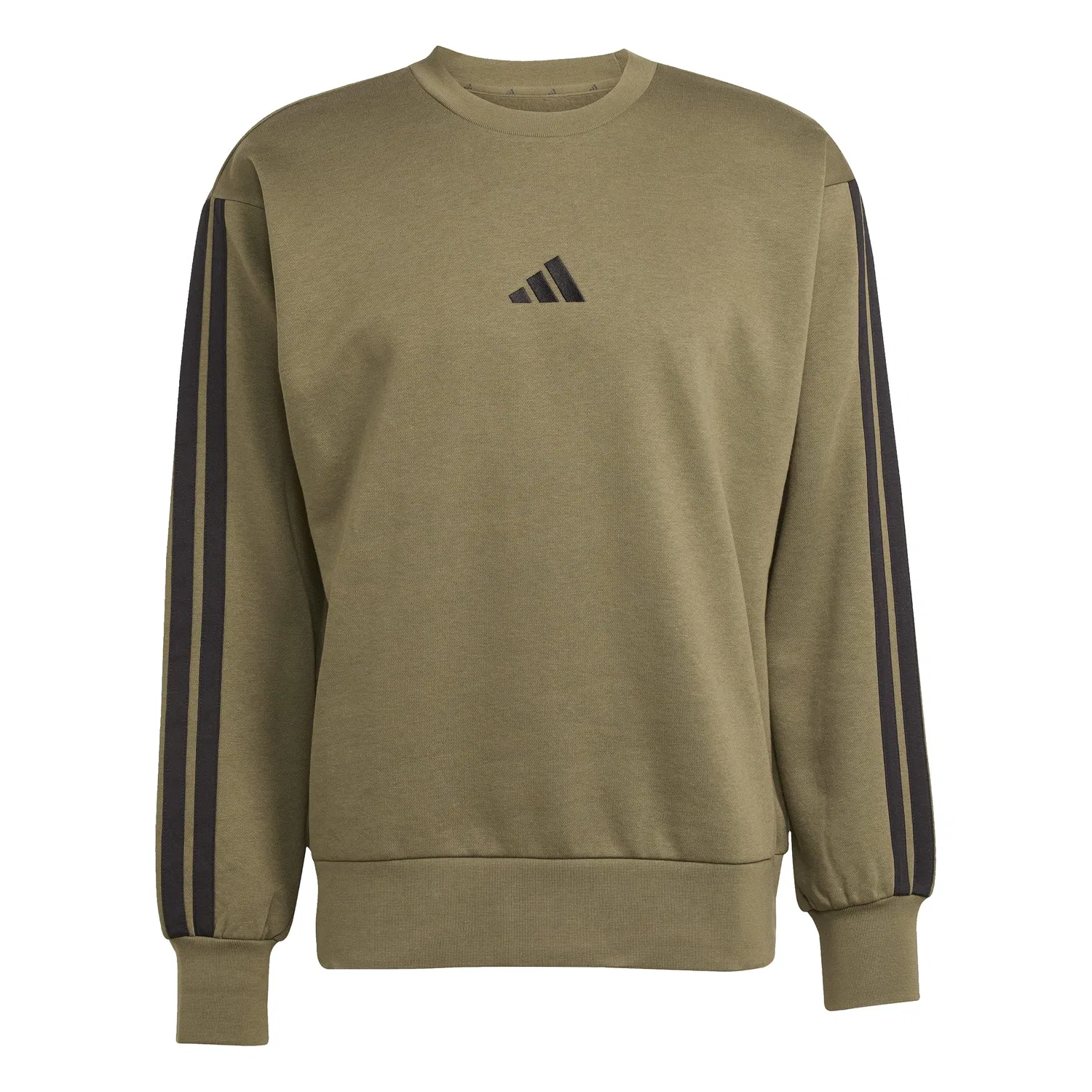 Мужской свитшот с тремя полосками Essentials adidas, Olive Strata/Black