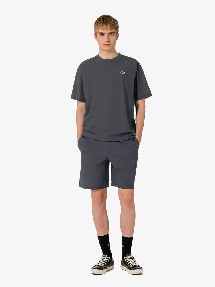 Футболка с коротким рукавом Tennis Woven Piste LACOSTE, Silver — фото 4