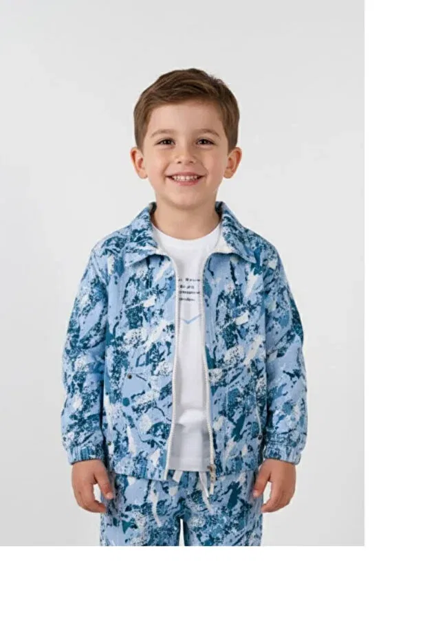 Детская камуфляжная куртка для мальчика 1-4 лет, синяя Nk