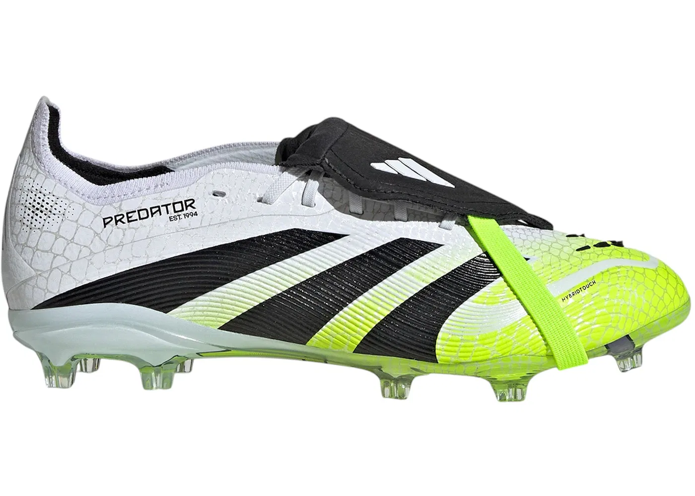 Детские бутсы Predator Elite Fold-Over Tongue FG Adidas, Cloud White Core Black Lucid Lemon
