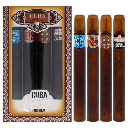 Набор парфюмерный подарочный Cuba Latino Collection by Cuba for Men, 4 предмета, 1.17oz EDT Sprays
