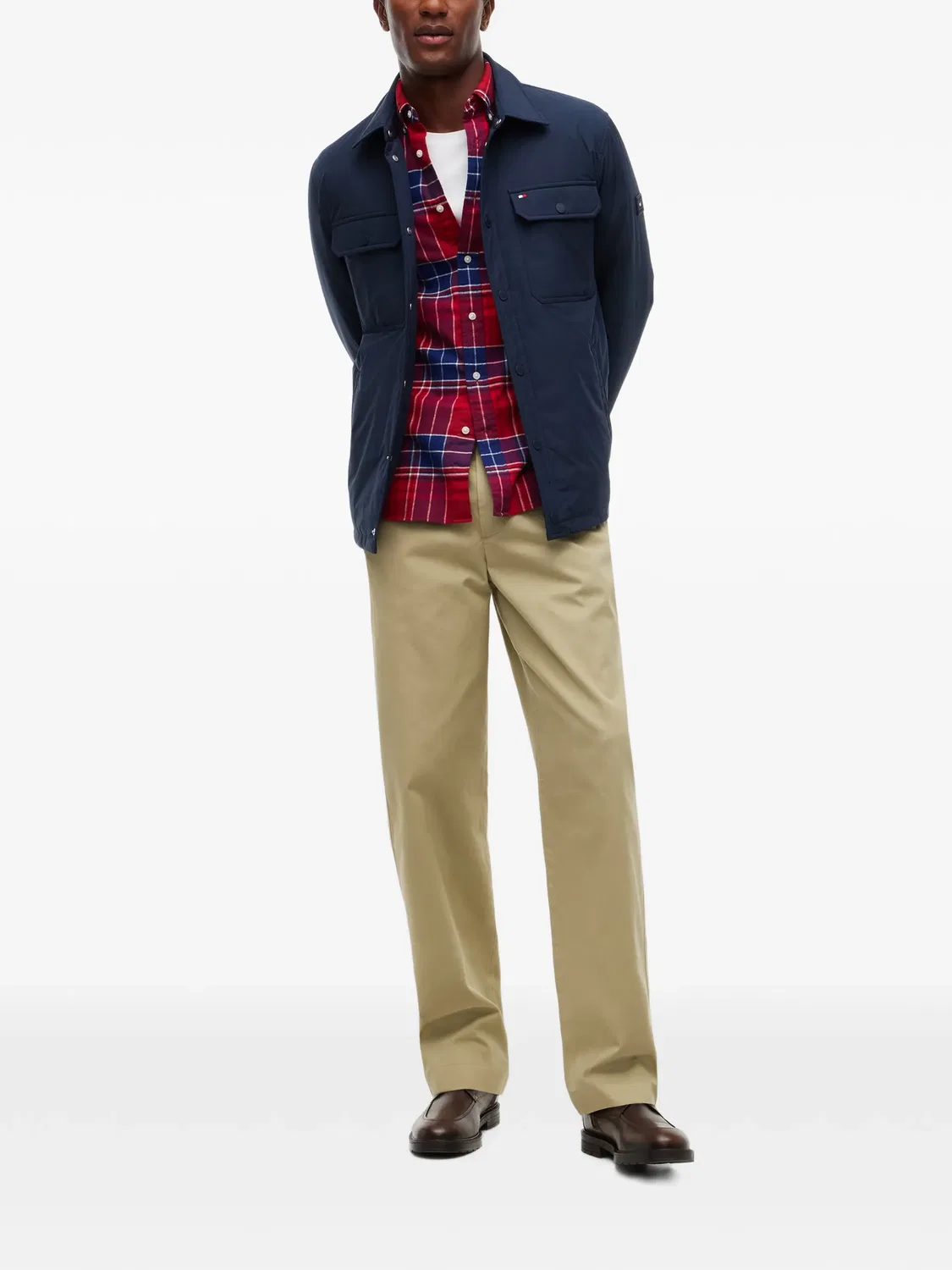 Куртка-рубашка стеганая синего цвета Tommy Hilfiger, синий — фото 4