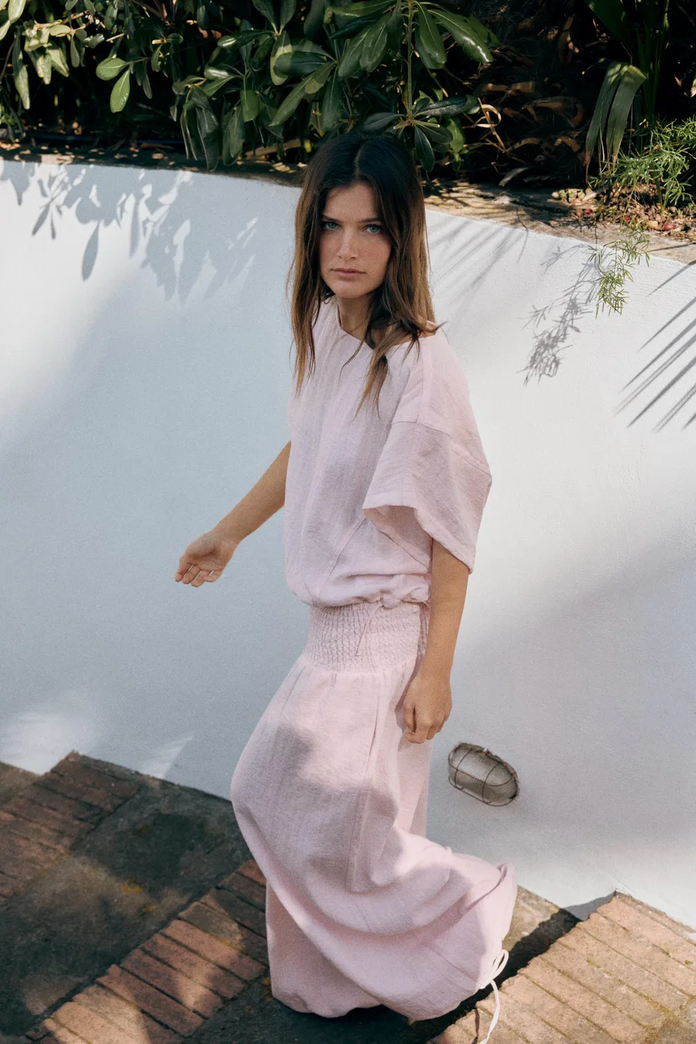 Рубашка-накидка с регулируемым низом ZARA, Light Pink