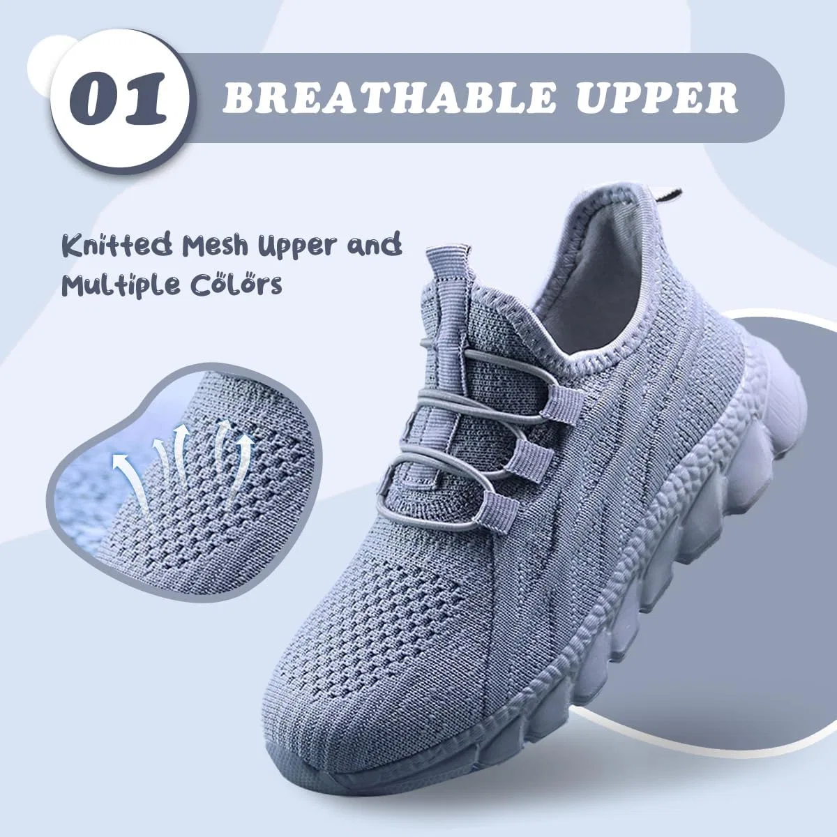 Детские кроссовки для мальчиков с принтом DLWKIPV, Light Gray Blue — фото 3