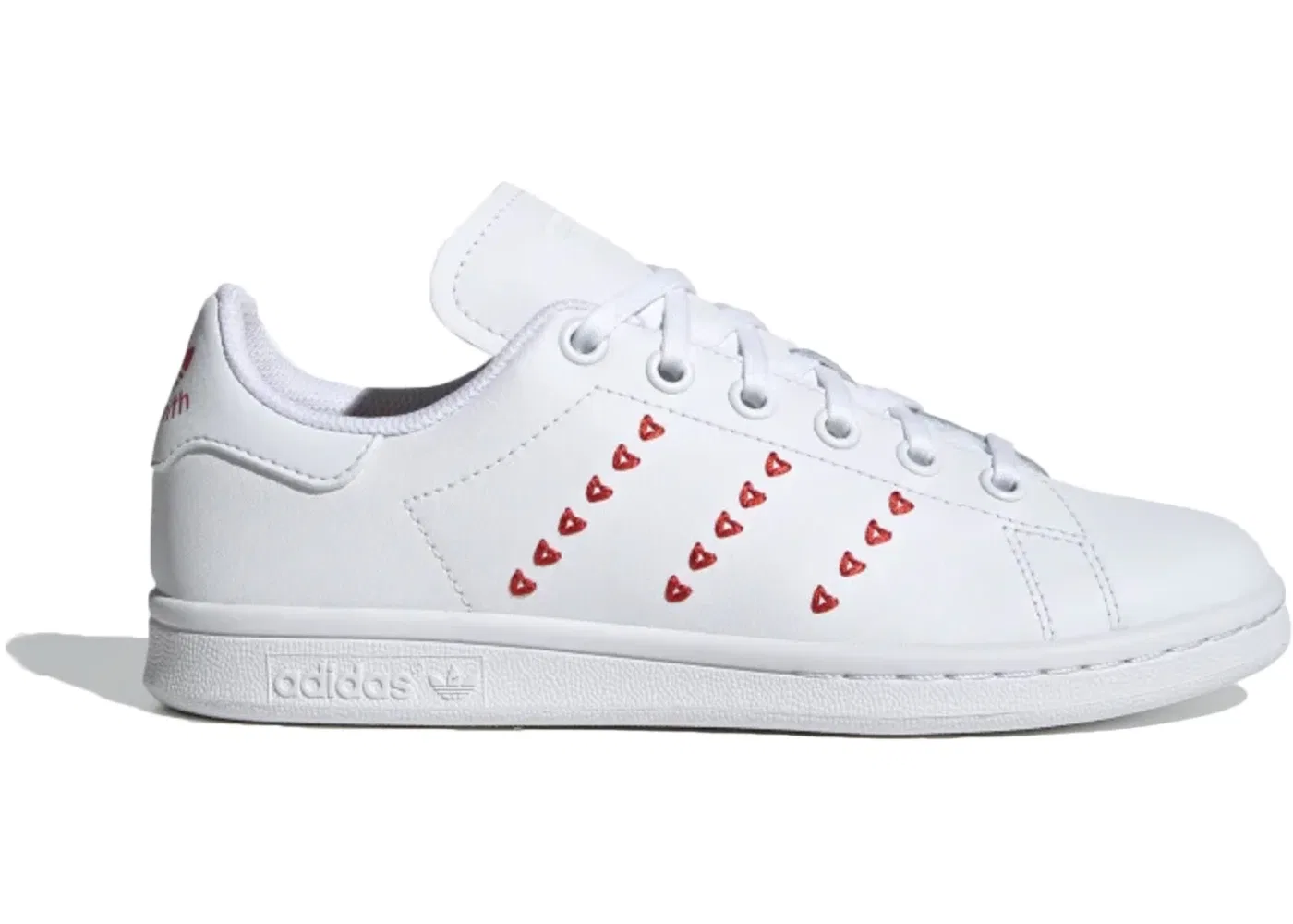 Детские кроссовки Lifestyle Stan Smith Adidas, Cloud White/Cloud White/Lush Red